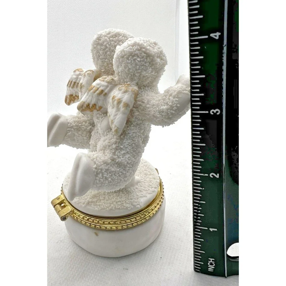 Vintage Snowbabies Trinket Box hinged christmas angels gift